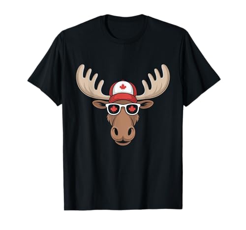Funny Canadian Moose Maple Leaf Pride Patriotic Cool Canada T-Shirt