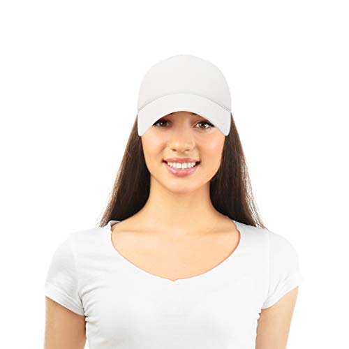 Dalix Plain Trucker Hat Mesh Cap In White #TOP3
