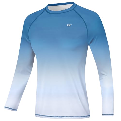 Satankud Men's UPF 50+ Rash Guard Swim Shirts Short/Long Sleeve Sun Protection Summer Beach Hawaiian T-Shirt