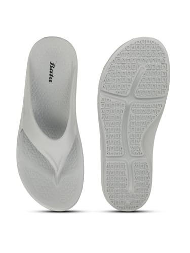 Image of Bata 8711 Noah E: White Casual Thong Slip-On Slippers for Men