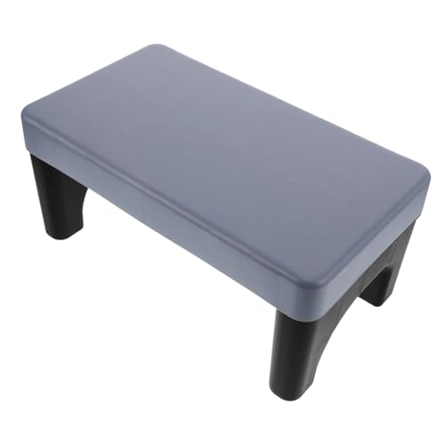Tabouret de toilettes bleu pour enfants et adultes avec pieds noirs antidérapants