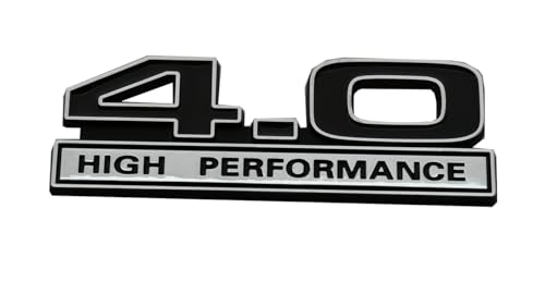 Image of 2pcs 4.0 Liter V6 High Performance Engine Emblems Badge 3D Decals Stickers Cars Trucks (Chrome Black)