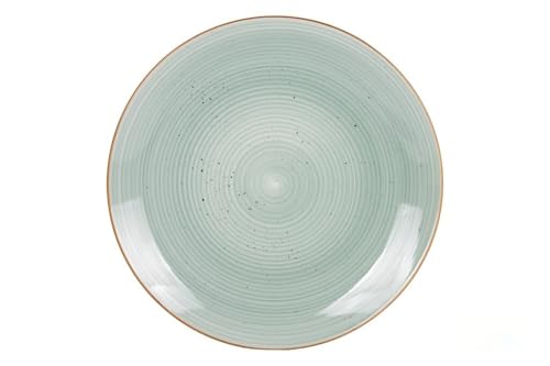 Vajilla de cerámica pintada a mano verde agua esmaltado con borde vintage 16 piezas. diseñada para: uso diario y ocasiones especiales Vajilla de cerámica pintada a mano verde agua esmaltado con borde vintage 16 piezas. diseñada para: uso diario y ocasiones especiales