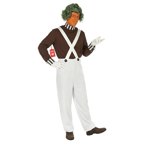 fun shack Mens Chocolate Factory Worker Costume, Chocolate Factory Costume, Candy Costume Adult Men, Halloween Costumes for Men - Small