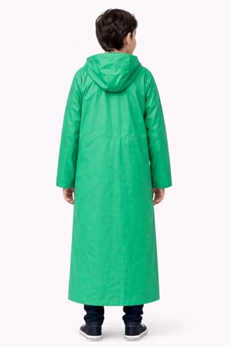 Image of Nephar Boys & Girls Waterproof Hooded Raincoat | Long Rain Protection Jacket | Lightweight Windproof Monsoon Wear | Kids Outdoor Rain Coat