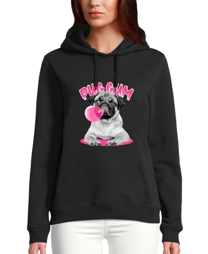 Sweat à capuche bouledogue français imprimé et original pour femme