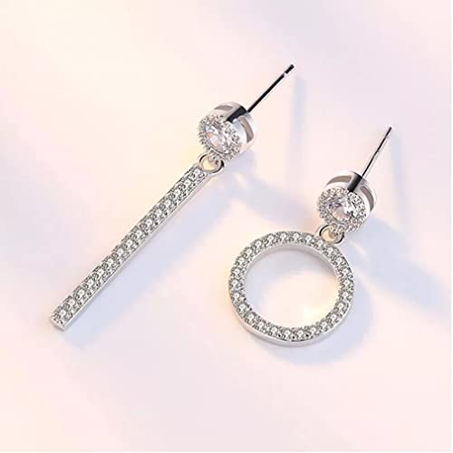 Boucles d'oreilles géométriques asymétriques anti-allergie en argent 925