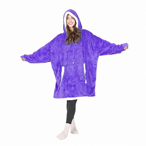 Tirrinia Oversized Sherpa Wearable Blanket Hoodie – Purple
