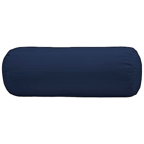 Bedding Essentials Cotton Dobby Neckroll Pillow Protector in Navy