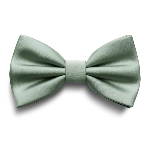 Image of Adam Young Men's Bow Ties Pre-Tied Style Formal Satin Classic Bowtie for Tuxedo Faux Silk