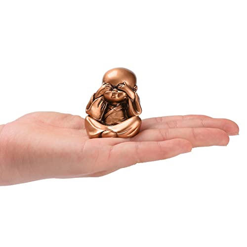 Set de 4 estatuas de monjes en resina decorativas miniatura 2
