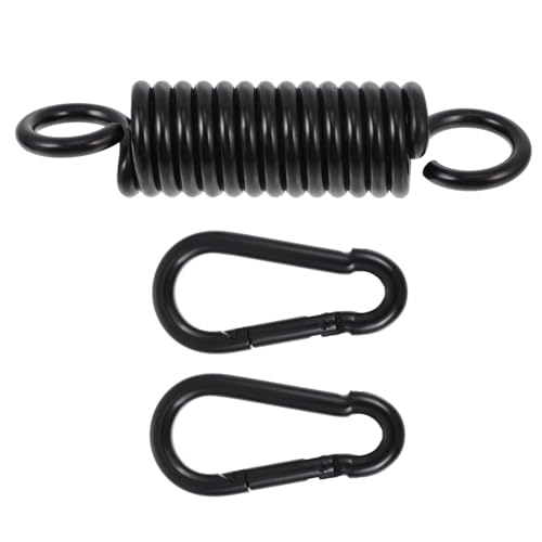 BESPORTBLE 1 Juego Accesorios para muelles oscilantes Girar SOGA Manos Accesorios para Columpios Hamacas y Columpios Silla Colgante Primavera Muelle de Porche de Hierro Acero Inoxidable Black