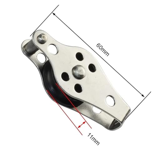 Heavy Du 316 blok bloczkowy ze stali nierdzewnej z nylonowym kółkiem, 25 mm, do liny 28 mm, wszechstronny pierścień mocujący do użytku morskiego i na zewnątrz (608)