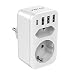 Produktbild VINTAR USB Steckdose, Mehrfachstecker (4000W) mit 3 USB ladegerät (2.4A) und 1 Typ-C Port (3A),Steckdose mit USB,6-in-1 Steckdosenadapter,Mehrfachsteckdose USB mit Kindersicherung