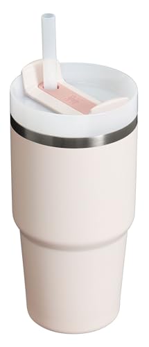 Image of Stanley Quencher H2.0 Tumbler with Straw 20 oz | Flowstate 3-Position Lid | Cup Holder Compatible for Travel | Insulated Stainless Steel Cup | BPA-Free | Rose Quartz 2.0