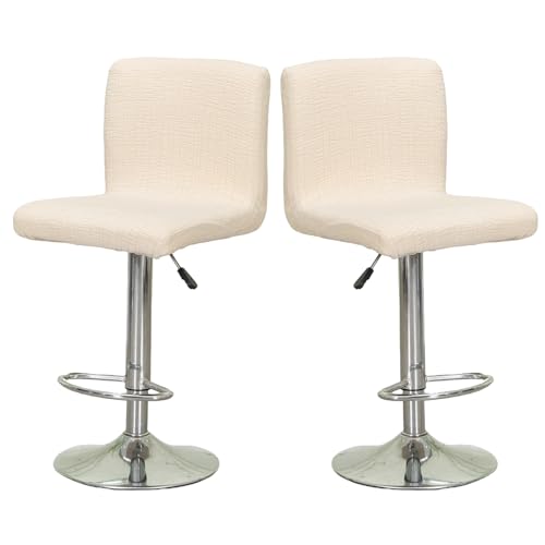 Image of Chair Covers Bar Stool Cover 2pc Bar Chair Cover Swivel Bar Stool Slipcover | Stretch Counter Height Bar Stool Cover High Back Chair Cover Counter Stool Bar Chair Covers for Kitchen Pub Dining Room,38
