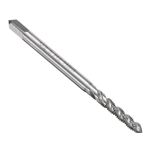 sourcing map Spiral Flute Thread Taps M2.5 x 0.45 H2 Metric Machine Threading Tap Bit, Uncoated Screw Tapping Repair Tool, M2 High-Speed Steel (HSS)