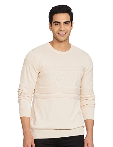 Image of Max Men Textured Flat Knit Long Sleeve Cotton Sweater