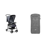 hauck Buggy Sport inkl. Seat Liner - Federleichter Reisebuggy 5,9 kg mit Liegefunktion für Kinder ab Geburt bis 15 kg inklusive universal Sitzauflage aus wtmungsaktiver, weicher Baumwolle - Charcoal