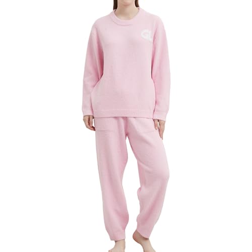 Women's Fuzzy Fleece Pajama Set Warm and Cozy Long Sleeve Nightwear Lounge Set Womens Pjs Sets with Pockets