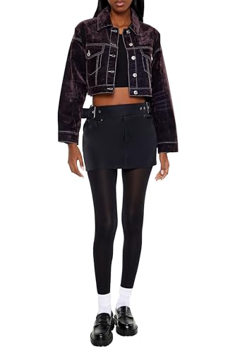 Forever 21 Women's Cropped Denim Trucker Jacket2