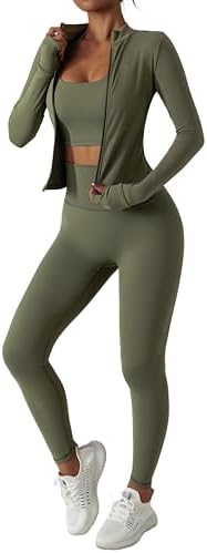 Womens Two Piece Tracksuit Set Long Sleeve Zipper Jacket with Ath...