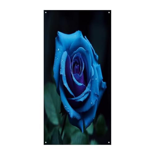 Bannière de porte de bienvenue romantique bleue pour habiller un mur vide lors d'une fête