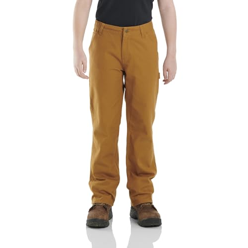 Carhartt Boys Loose Fit Canvas Utility Boot-Cut Work Pant Carhartt Brown 10