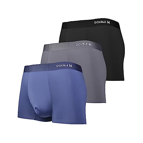 DOUBLE M, Pack 3 Boxers, Forro Interior, Bóxers Seda de Hielo Cover