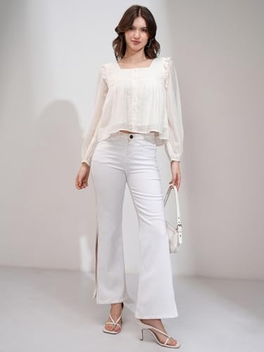 Image of Tokyo Talkies Women Viscose Blend Regular Fit Tops