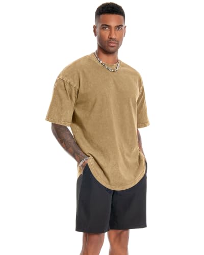 Image of Oversized Tshirts for Men Short Sleeve Vintage Washed Basic Loose Tees 2026