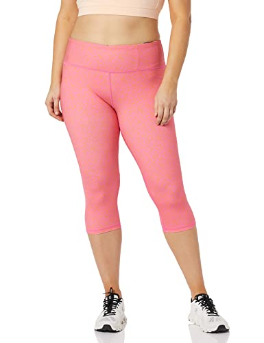 Amazon Essentials Women's Active Sculpt Mid Rise Capri Legging, Pastel Pink Abstract Floral, X-Large #TOP3