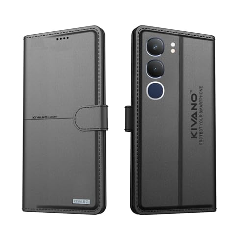 Image of Compatible with Vivo Y29 5G Flip Cover | Leather Finish | Inside Pockets & Inbuilt Stand | Shockproof Wallet Style Magnetic Closure Back Cover Case