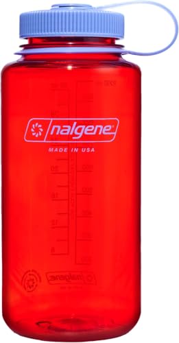 Image of Nalgene 32 oz Wide Mouth Water Bottle | BPA-Free, Durable & Leak Proof, Lightweight Bottle for Hiking & Gym, Work & Travel, Marmalade Orange (Pack of 6)