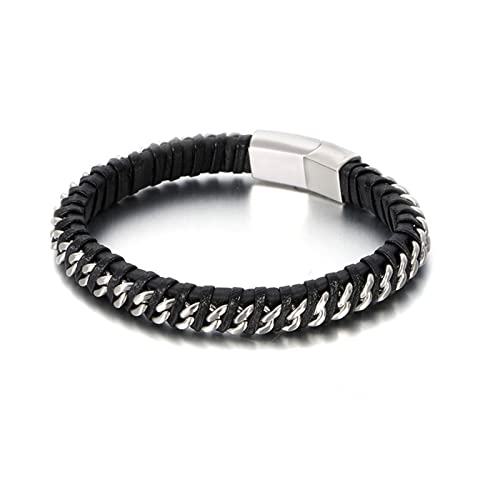 Bracelet en cuir KnSam 21.5cm idéal pour sublimer un look rock au quotidien