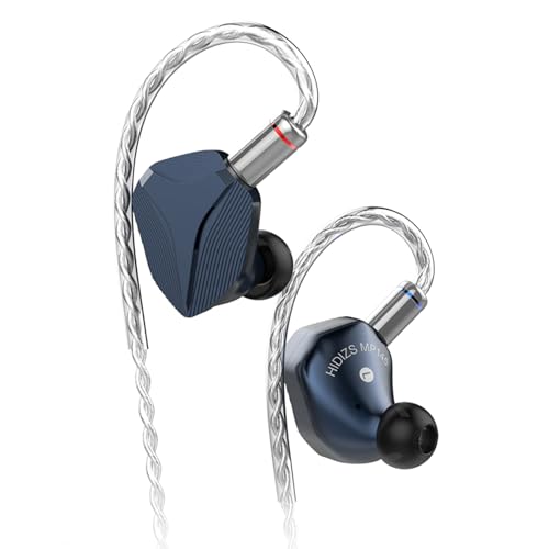 Linsoul Hidizs MP145 Écouteurs Intra-Auriculaires HiFi IEM, Pilote magnétique planaire de 14,5 mm, écouteurs de Jeu filaires avec câble OFC détachable à 2 Broches(Bleu,3.5mm)