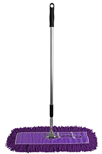 Dust Mop Kit 24": (1) 24" Purple Industrial Closed-Loop Dust Mop, (1) 24" Wire Dust Mop Frame & (1) Ergonomic Dust Mop Handle