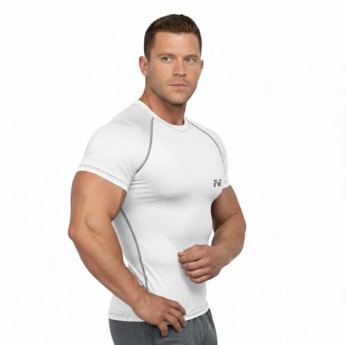 Image of NINQ Half Sleeve Compression T-Shirt - Men's Athletic & Sports Tights for Fitness