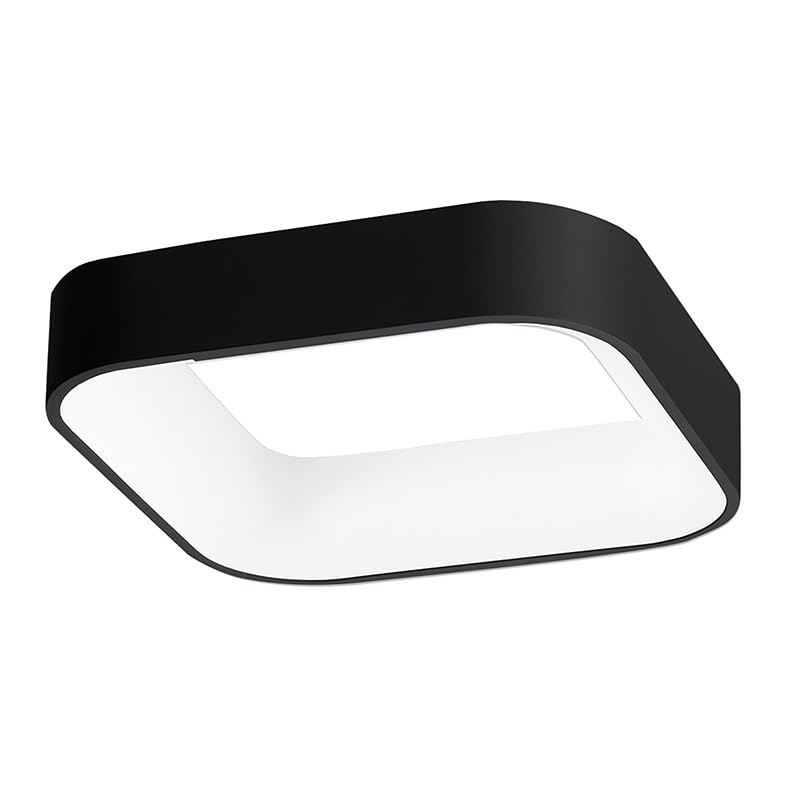 Plafonnier LED carré Chopin éclairage salon design moderne noir 3000K