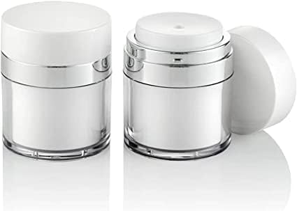 Lotion Face Cream Dispenser Airless Pump Jars Empty Acrylic Makeup Cosmetic Jar Containers with Pump Refillable Airless Travel Lotion Jar with Lid for Thick Moisturizer Skincare Cream