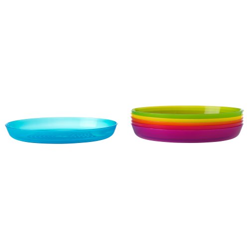 IKEA - KALAS Children Color Plates, Set of 6, Diameter: 7 1/2" Height