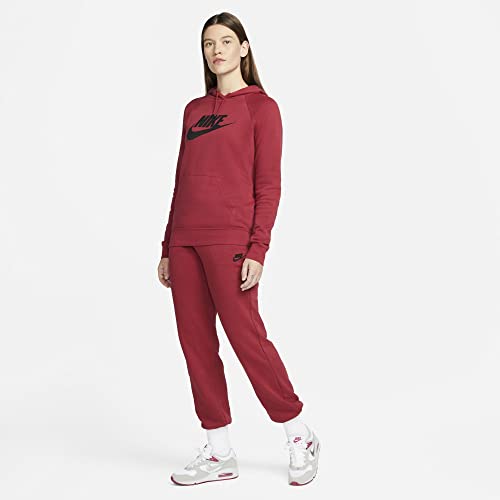 Nike Women's Sportswear Essential Fleece Sweatpants, Pomegranite/Black, L Regular US - Image 6
