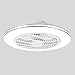 Ventilatore a soffitto dimmerabile da 48W, luci a soffitto semi-incasso con lame invisibili, ventilatori a soffitto sottile da 3 velocità, ventilatori a soffitto moderno con luci di temporizzazione