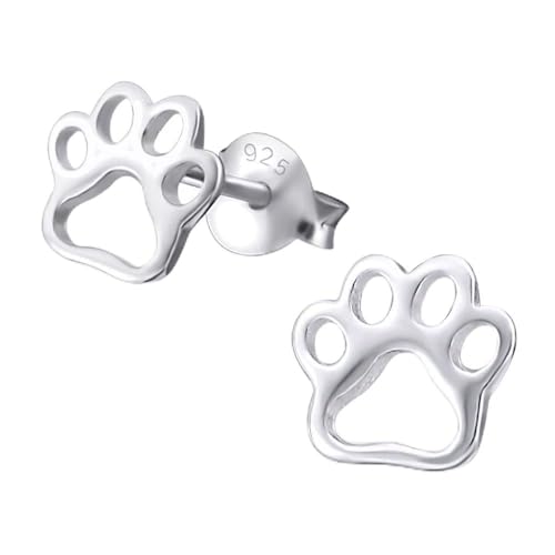 Image of 925 Sterling Silver Paw Print Stud Earrings (Choose Your Style) (Nickel Free)