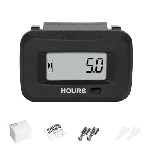 Jayron JR-HM038AD AC/DC 5V à 277V,Kit de Compteur Horaire LCD Numérique,Heures de Fonctionnement Partielles Réinitialisables,étanche,Utilisation pour Le...
