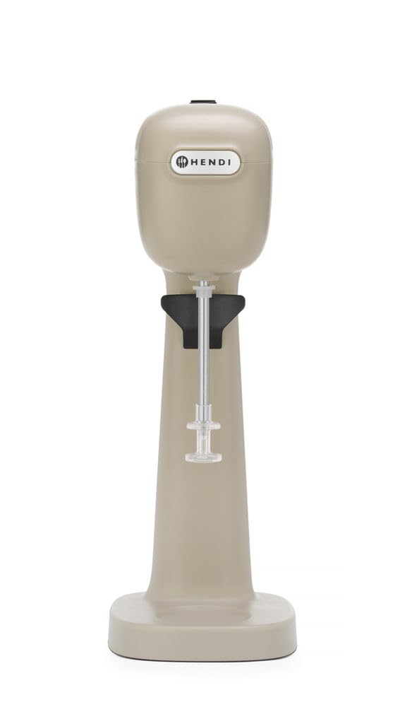 HENDI Mixer Professionale per Bevande, Aeratore di Bevande Leggere, Frappé, Cappuccini Freddi, Include 2 Bicchieri e 4 Agitatori, 230V/400W, 170x196x(H)490mm, Caramello