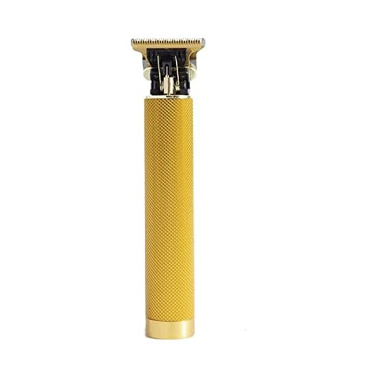 Máquina de cortar cabelo, máquina de corte elétrica para gravação, máquina de acabamento de detalhes de barba sem fio retrô (ouro)