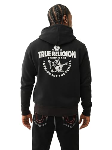 True Religion Men's Puff Print Core Zip Up Hoody – Full Zip with Graphic4