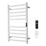 SHARNDY Electric Towel Rack with Voice Control for Alexa & Google Home,TUYA-Wall-Mounted Bathroom Heating Towel Warmer,Stainless Steel Material,31.5x20.08x4.41in,Plug-in,White,10 Bars