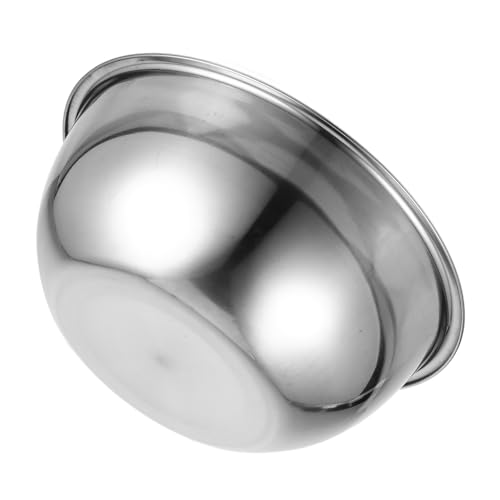 TOPPERFUN Cuenca vegetal de acero inoxidable tazón de fideos tazón de fuente de metal cuenco para mezclar pan tazones para lavar frutas bandeja de buffet lavabo acero inoxidable 201 Plata